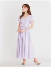 画像をギャラリービューアに読み込む, long flare dress -lavender-
