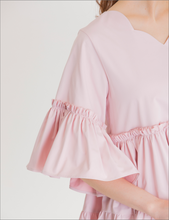 画像をギャラリービューアに読み込む, tiered frill tunic mini dress -light pink-
